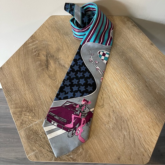 VINTAGE 1993 MENS NECK TIE The Pink Panther - Picture 2 of 9
